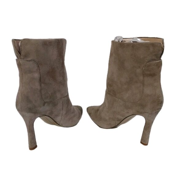 Boots Nine West Beige Suede Stiletto Size 7.5 Pull On 4 Inch Heels Never Worn - Picture 7 of 9